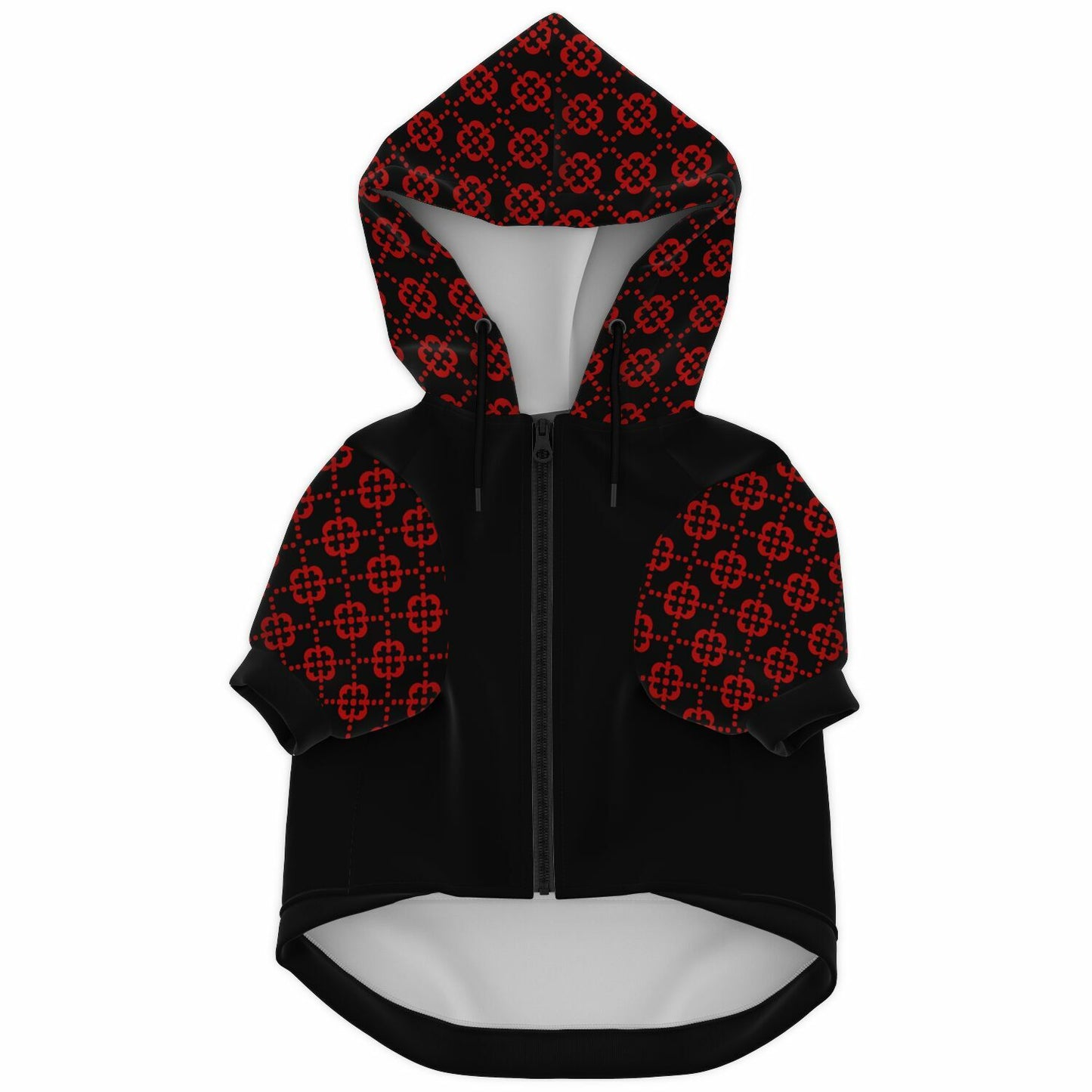 Fashion Dog Zip-Up Hoodie - Ornamental Red Floral