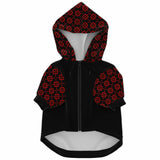 Fashion Dog Zip-Up Hoodie - Ornamental Red Floral
