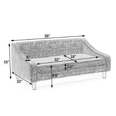 Durable Elevated Dog Sofa Bed,Pet Sofa With Modern Irregular Armrest Design,Comfortable Soft Dog Sofa