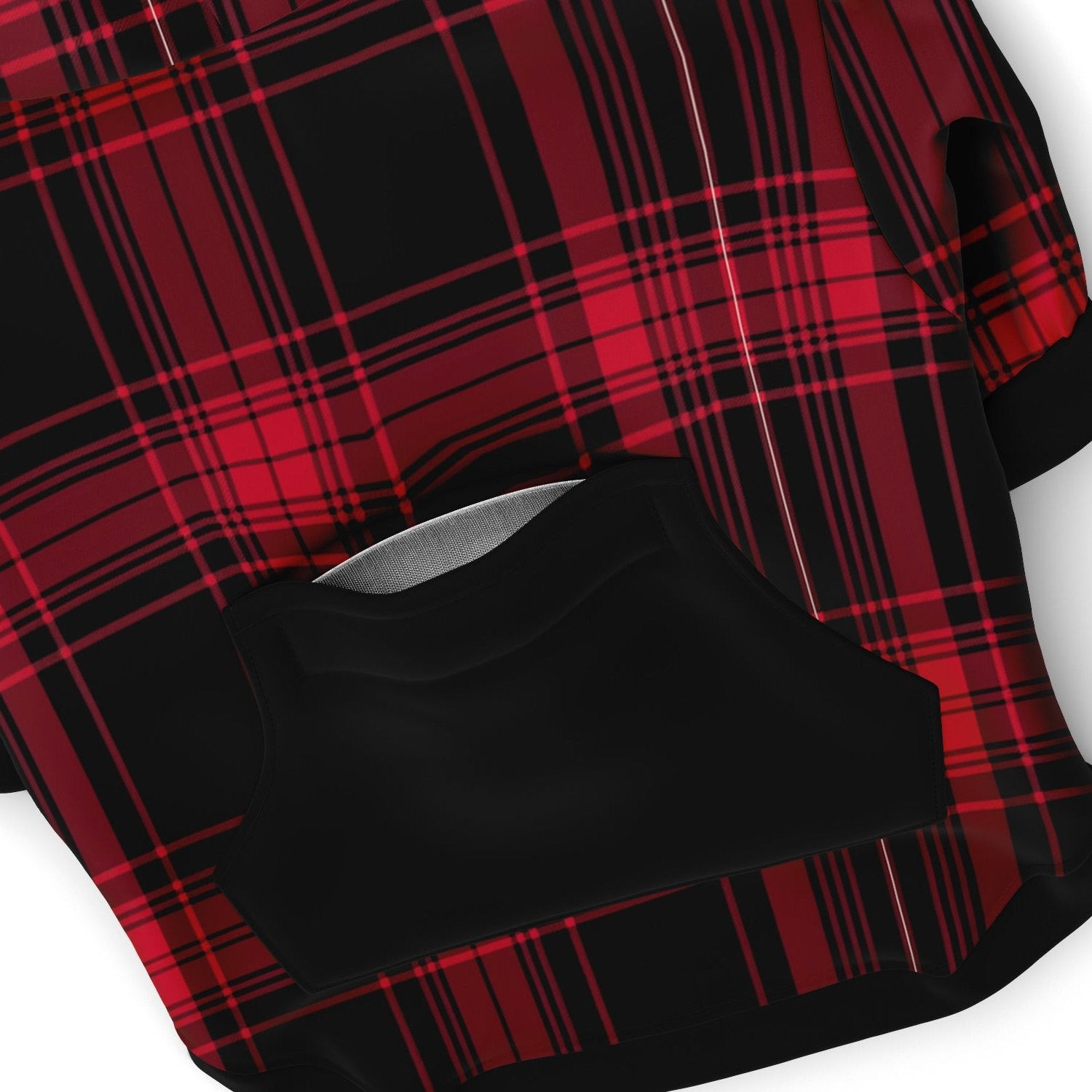 Fashion Dog Zip-Up Hoodie - Red Plaid