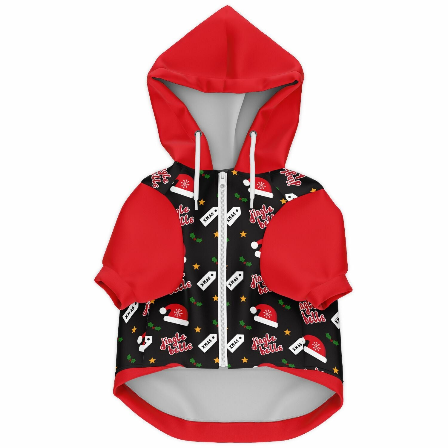 Jingle Bells Xmas Dog Zip-Up Hoodie