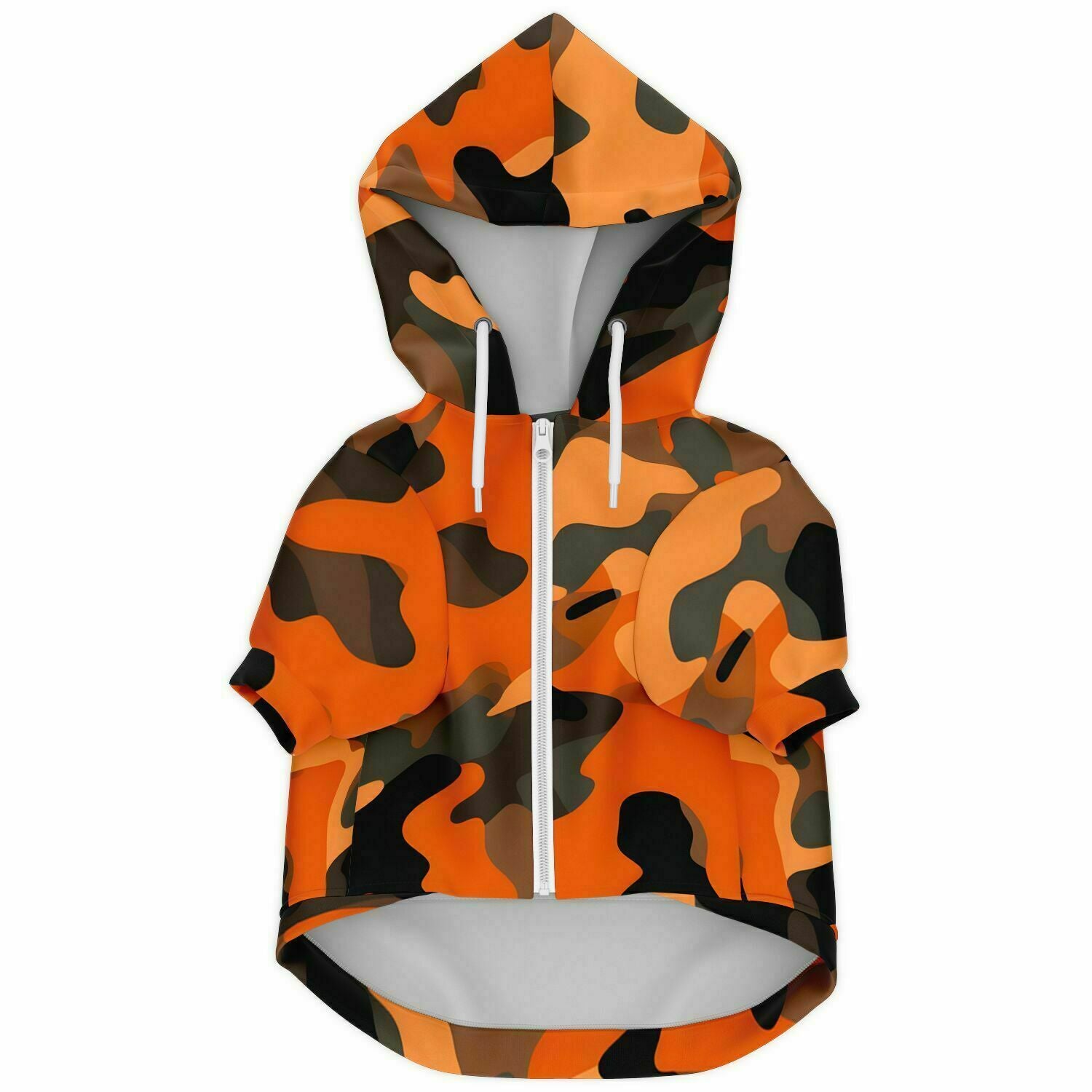 Dog Zip-Up Hoodie - Orange Army Camouflage