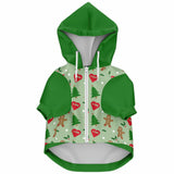 Gingerbread Man & Xmas Tree Dog Zip-Up Hoodie - Green