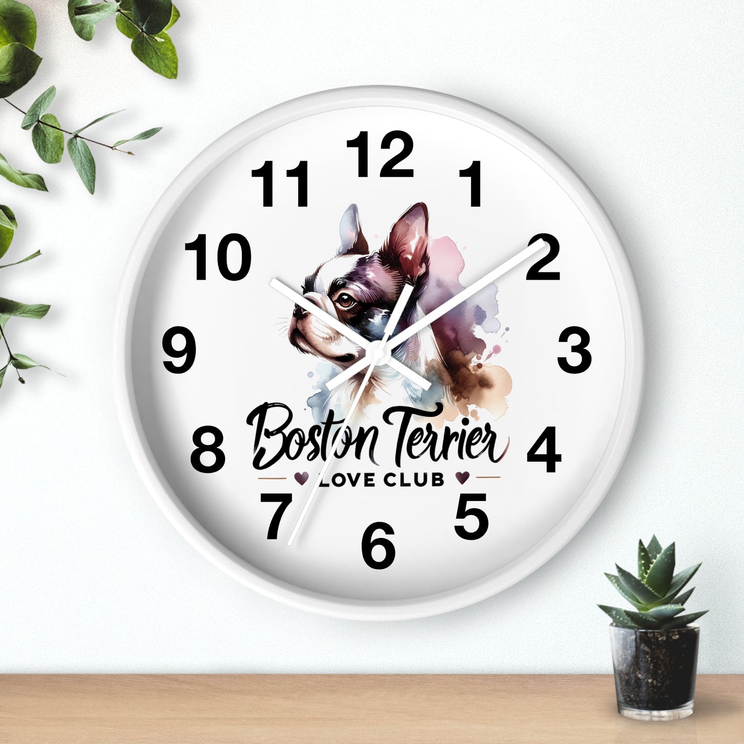 Boston Terrier Love Club Wall Clock