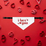 I Love You Valentine's Day Dog Bandana Collar