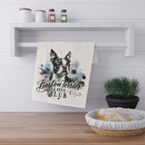 Elegant Watercolor Boston Terrier Art Kitchen Towel - Boston Terrier Love Club