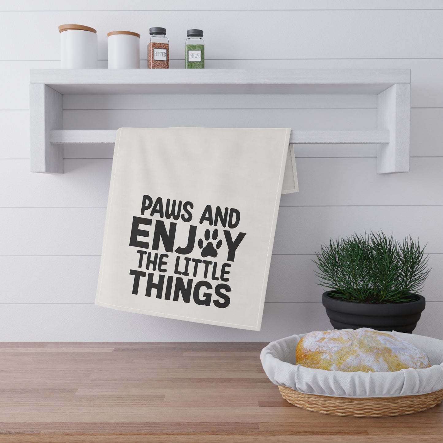Paws And Enjoy The Little Things Kitchen Towel