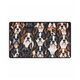 Boston Terrier Dogs Crowd Desk Mat - Stylish Office Accessory for Pet Lovers