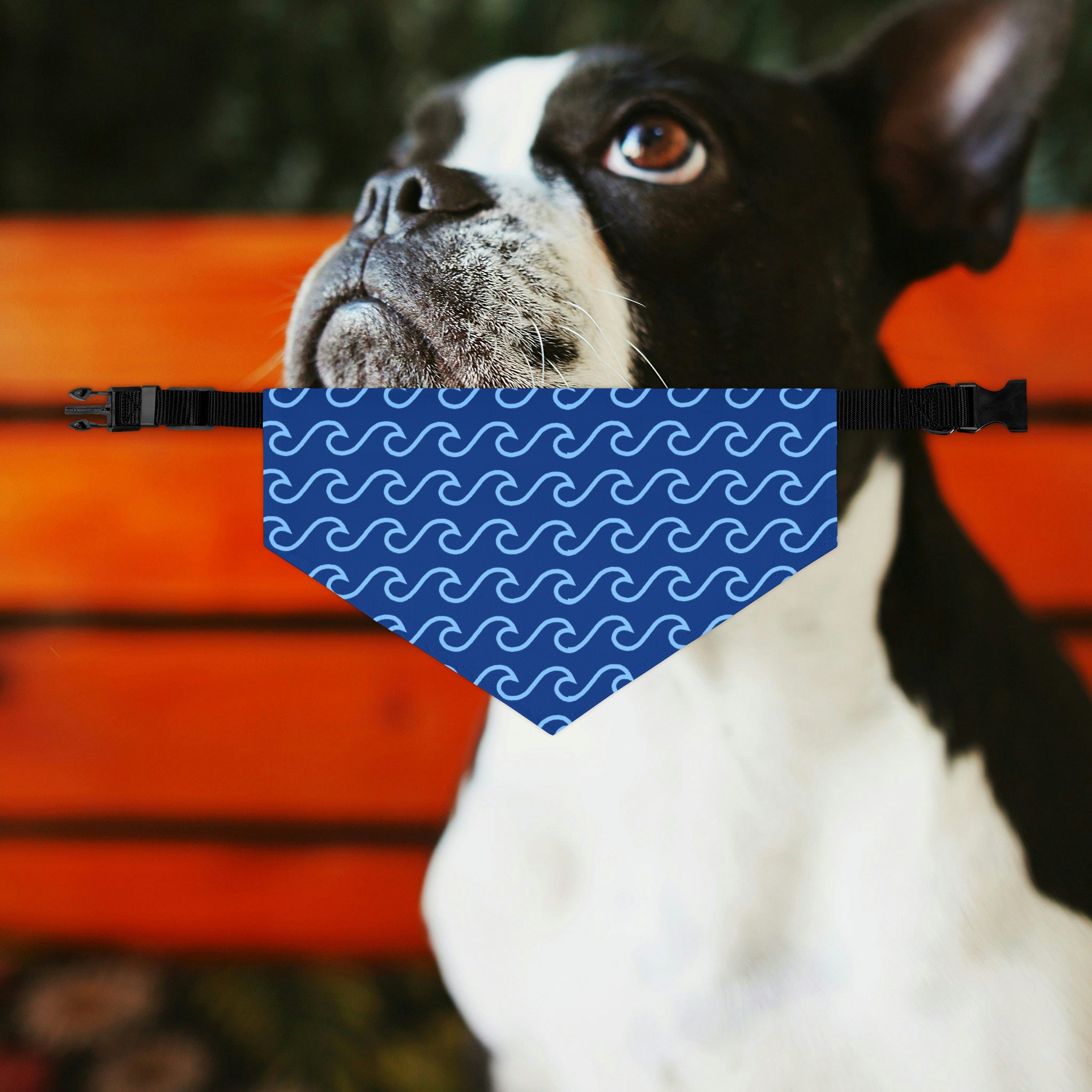 Blue Waves Dog Bandana Collar
