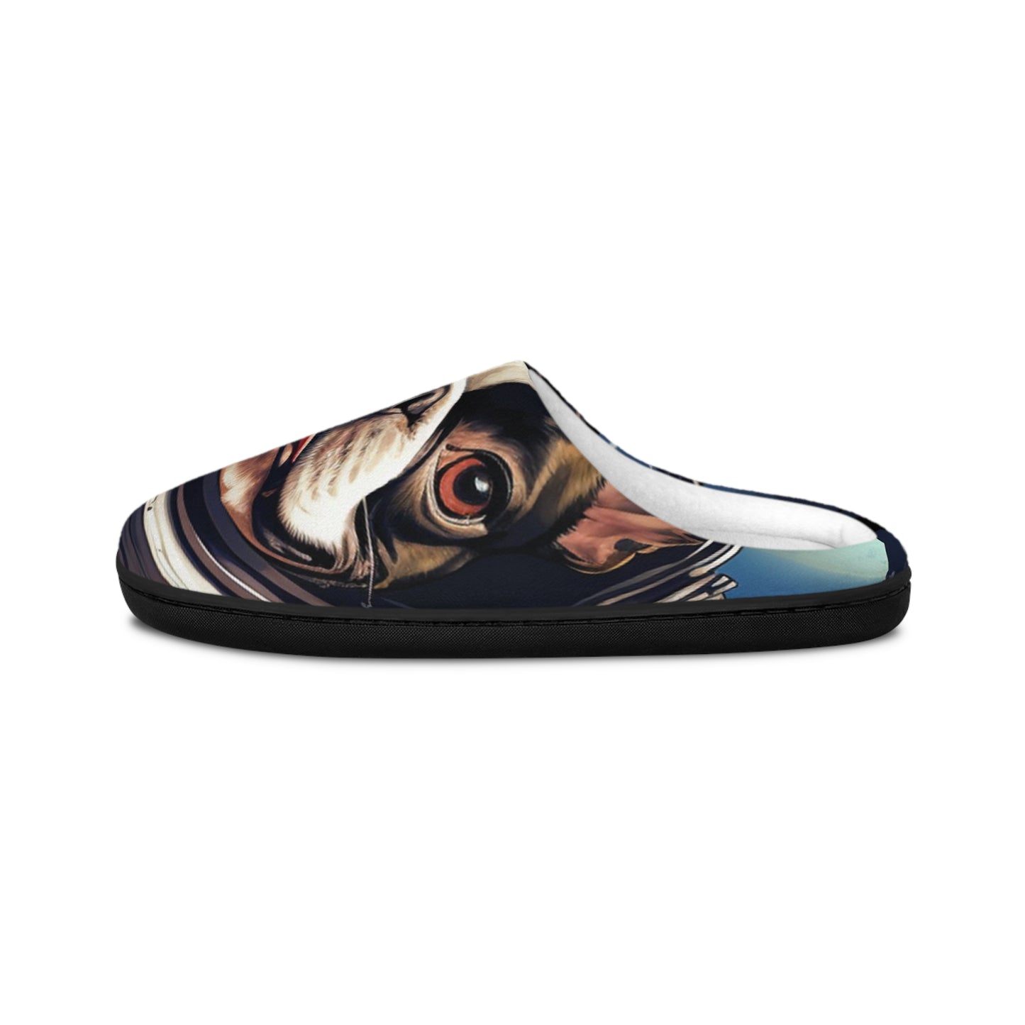 Cosmic Canine Men's Indoor Slippers with Dog Design