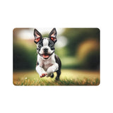 Dog Food Mat - Playful Boston Terrier Puppy Pet Feeding Mat (12x18)