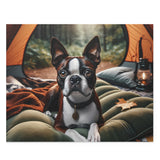 Camping Boston Terrier Dog Puzzle (120, 252, 500-Piece)