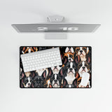 Boston Terrier Dogs Crowd Desk Mat - Stylish Office Accessory for Pet Lovers