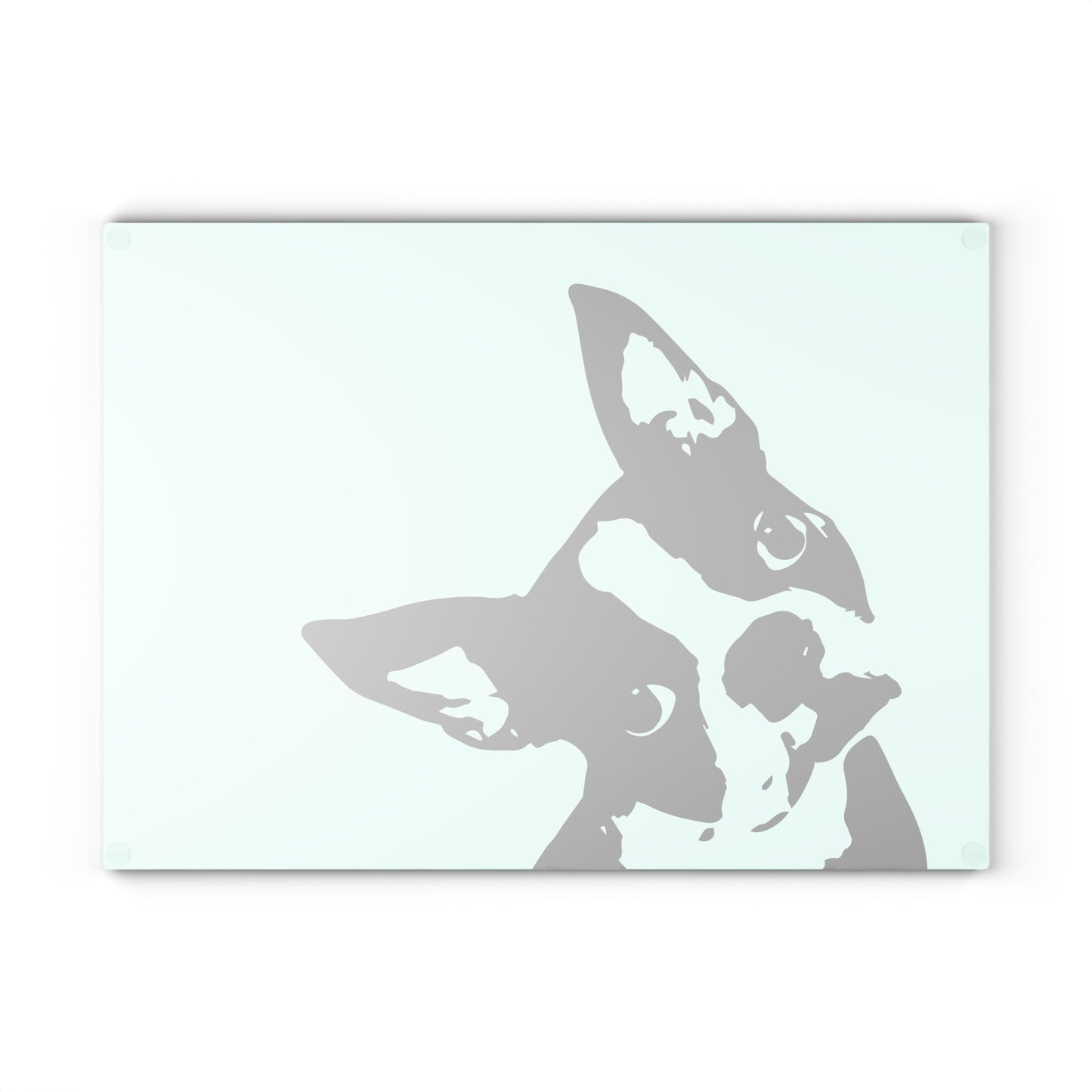 Boston Terrier Head Tilt Glass Cutting Board