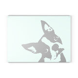 Boston Terrier Head Tilt Glass Cutting Board