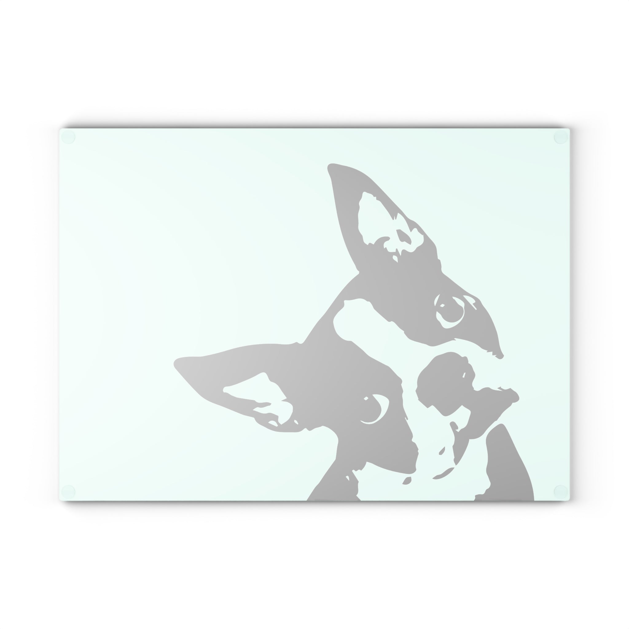 Boston Terrier Head Tilt Glass Cutting Board