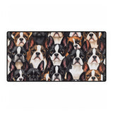 Boston Terrier Dogs Crowd Desk Mat - Stylish Office Accessory for Pet Lovers