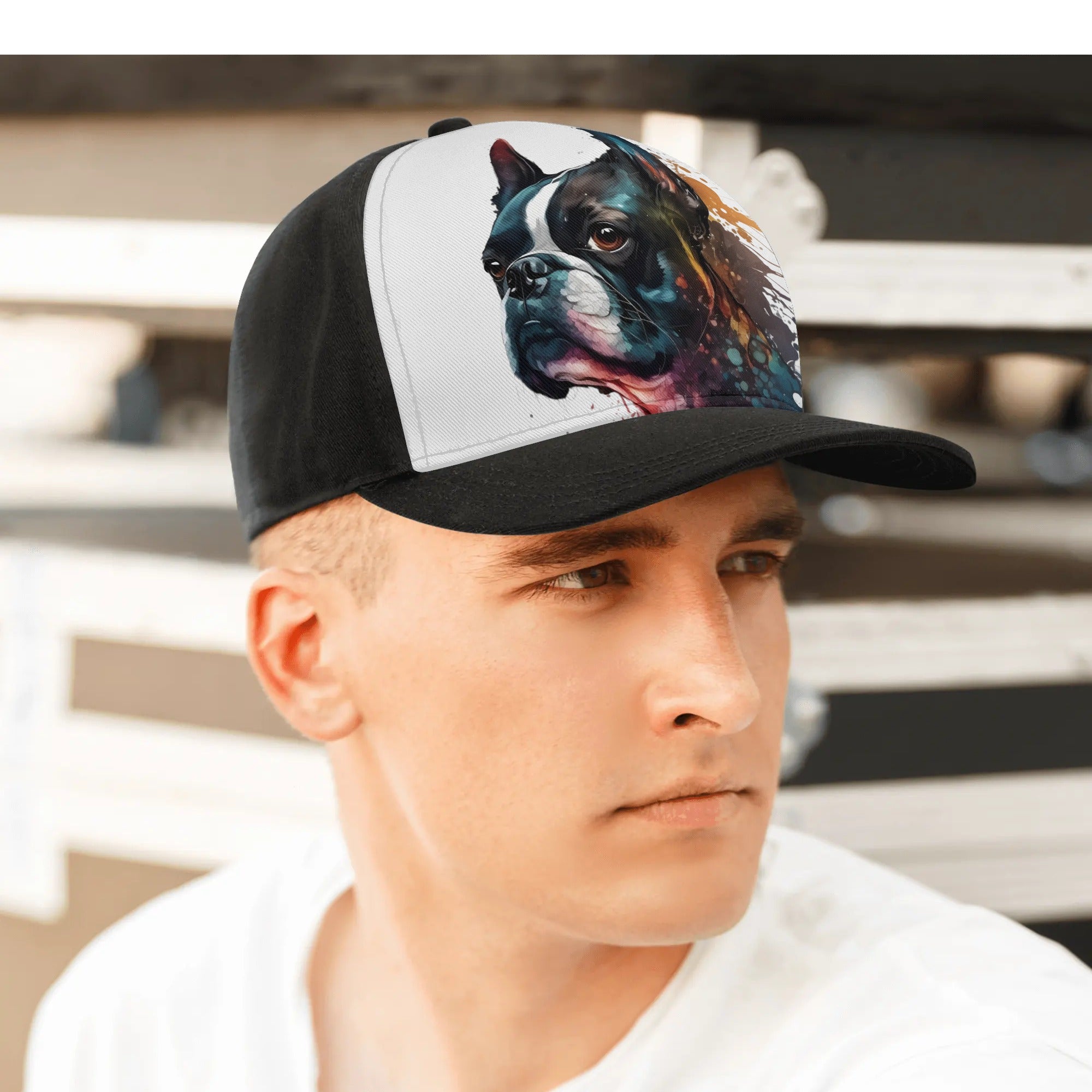 Boston Terrier Dog Art Baseball Cap