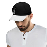 Boston Terrier Dog Sits - Black And White Baseball Cap