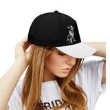 Boston Terrier Dog Sits - Black And White Baseball Cap