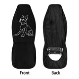 Line Drawn Boston Terrier Dog Black Car Seat Cover Set (Set of 4)