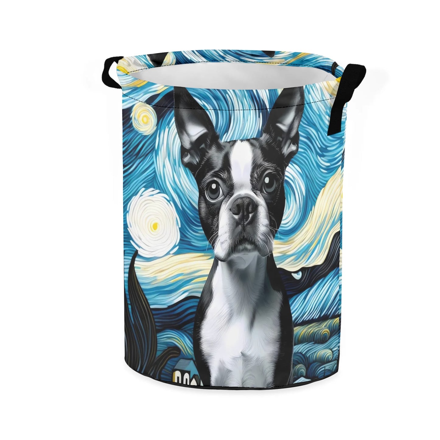 Starry Night - Boston Terrier Laundry Basket/ Storage Bag