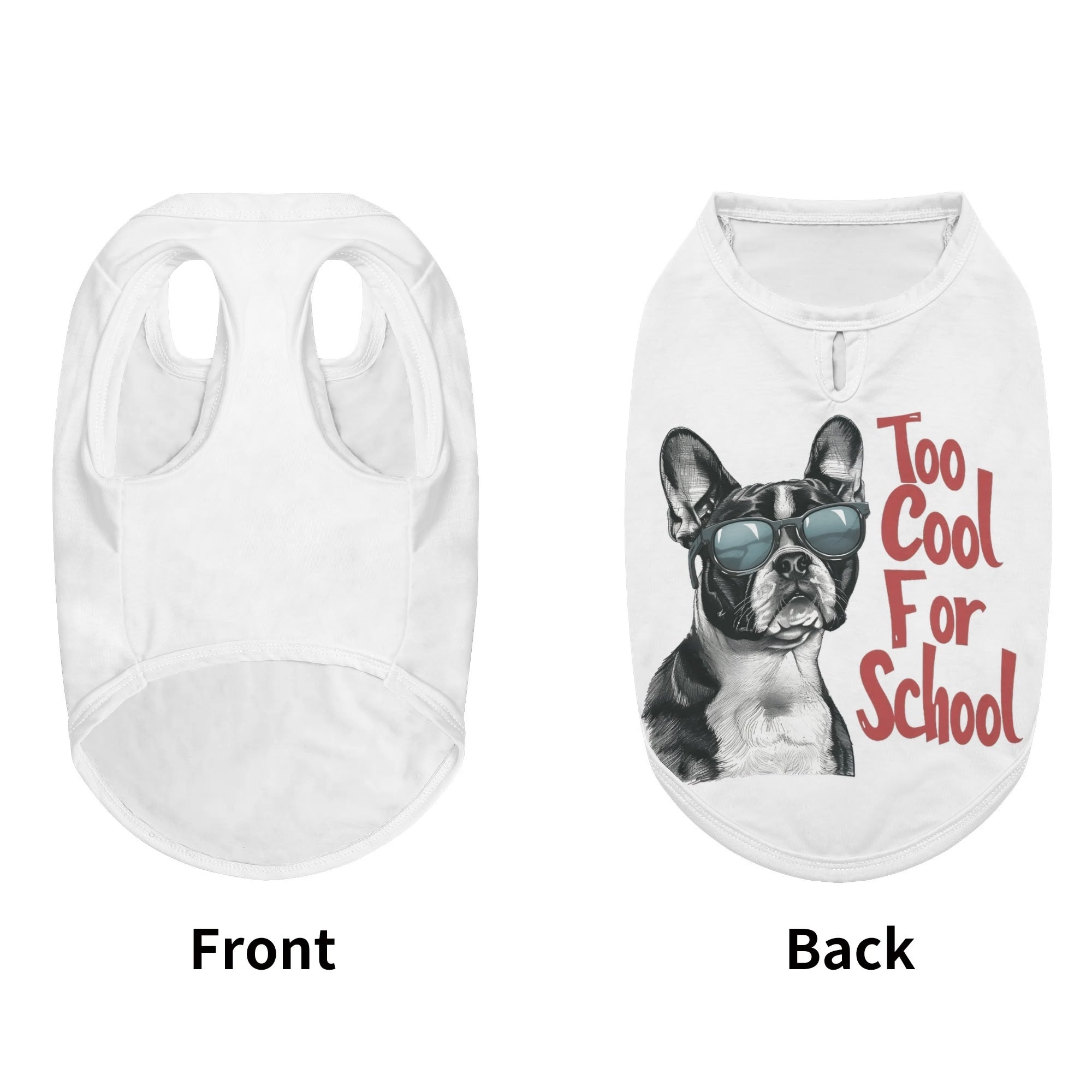 Too Cool For School Dog Shirt