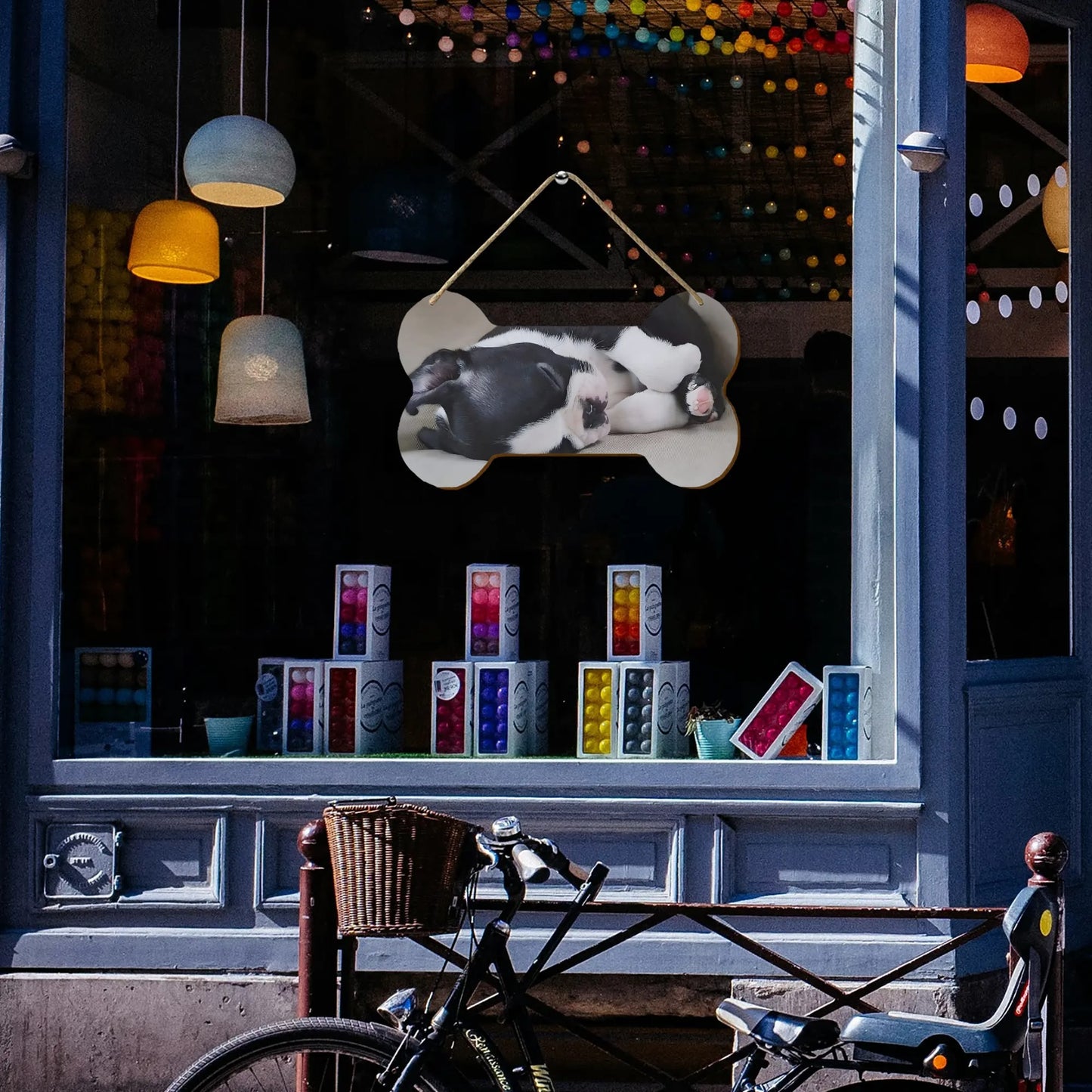 Personalized Wooden Dog Bone Shape Sign 8.4 X 5 Inches