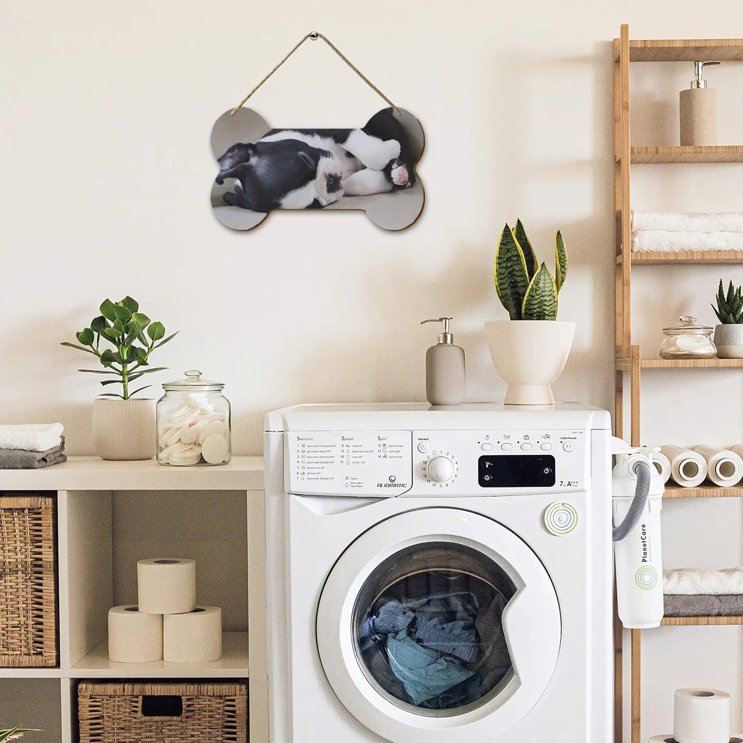 Personalized Wooden Dog Bone Shape Sign 8.4 X 5 Inches