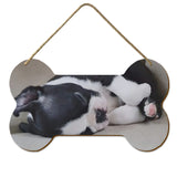 Personalized Wooden Dog Bone Shape Sign 8.4 X 5 Inches