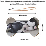 Personalized Wooden Dog Bone Shape Sign 8.4 X 5 Inches