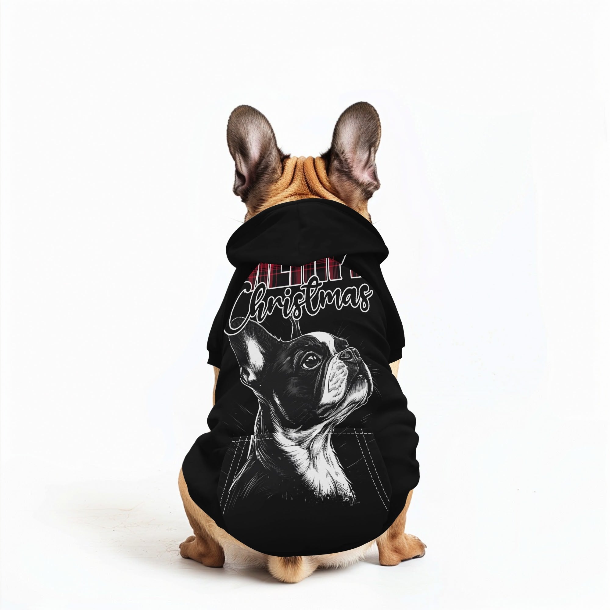 Merry Christmas Boston Terrier Dog Pullover Hoodie