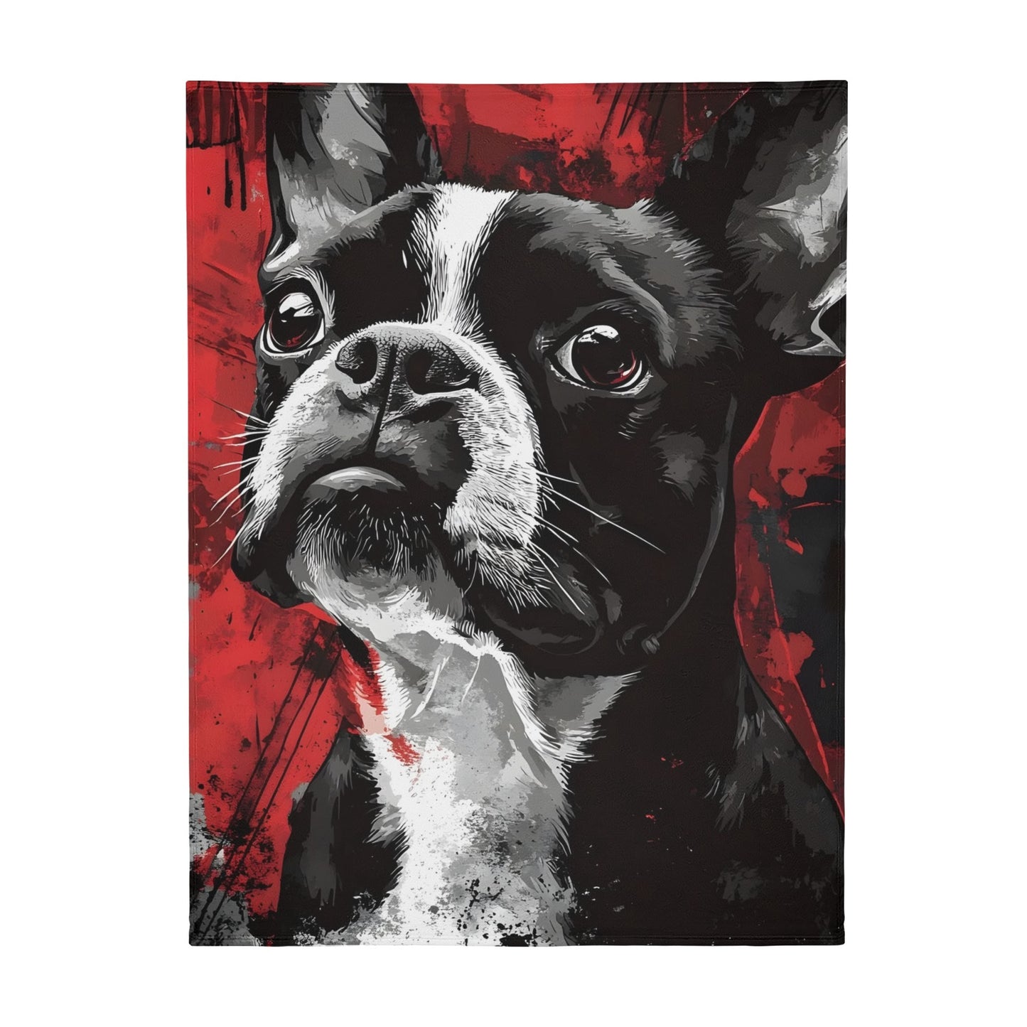 Grunge Boston Terrier Flannel Blanket - 4 Cozy Sizes for Ultimate Comfort and Style
