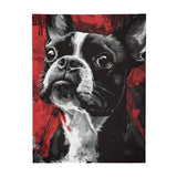 Grunge Boston Terrier Flannel Blanket - 4 Cozy Sizes for Ultimate Comfort and Style