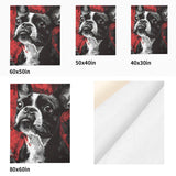 Grunge Boston Terrier Flannel Blanket - 4 Cozy Sizes for Ultimate Comfort and Style