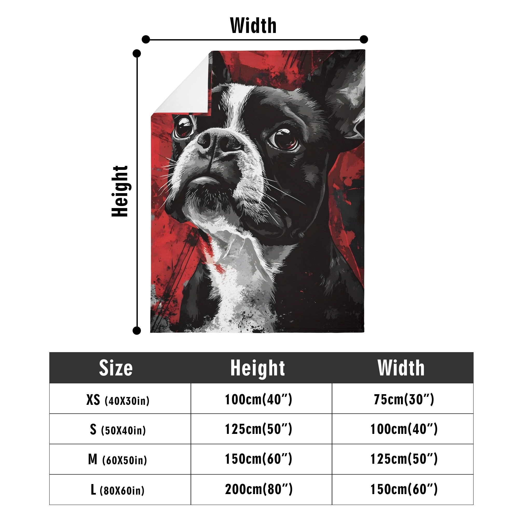 Grunge Boston Terrier Flannel Blanket - 4 Cozy Sizes for Ultimate Comfort and Style