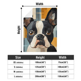 Cozy Flannel Blanket with Modern Boston Terrier Art - Available in 4 Sizes