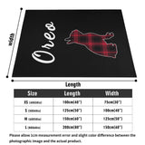 Personalized Boston Terrier Flannel Blanket - 4 Sizes - Red Plaid Dog Silhouette with Name