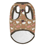 Festive Snowman & Candy Cane Dog Shirt - Brown