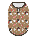 Festive Snowman & Candy Cane Dog Shirt - Brown