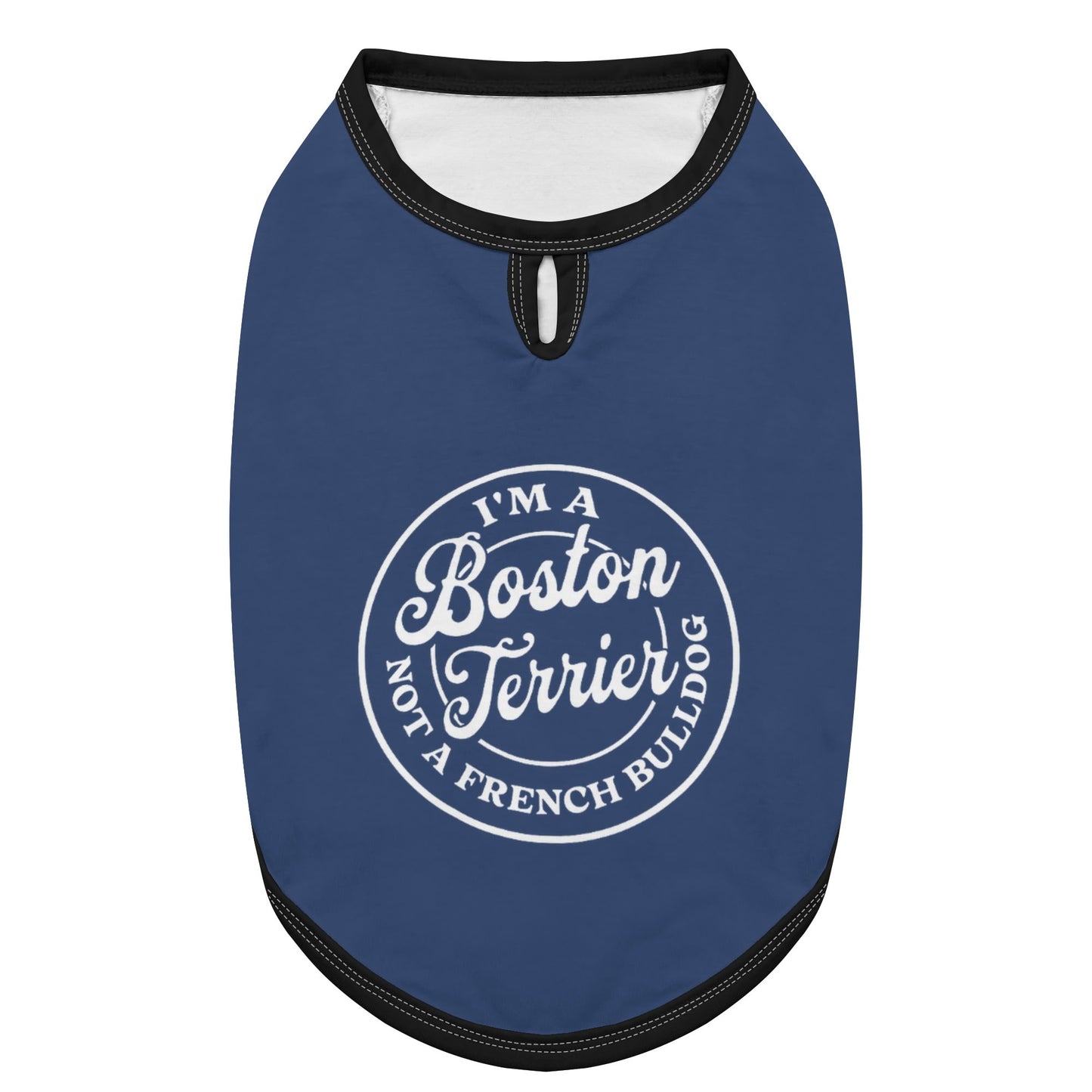 Im A Boston Terrier Not A French Bulldog Dog Shirt - Navy and Black