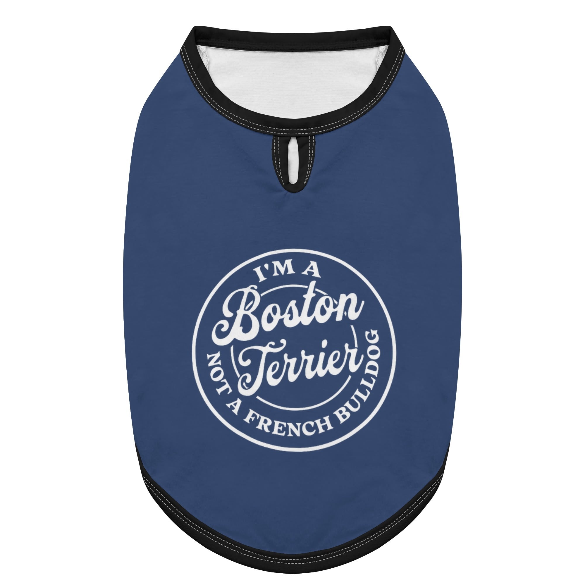 Im A Boston Terrier Not A French Bulldog Dog Shirt - Navy and Black