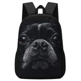 Boston Terrier Dog Face Closeup 17 Inch Laptop Backpack