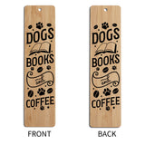 Dogs Books And Coffee Wood Bookmarks