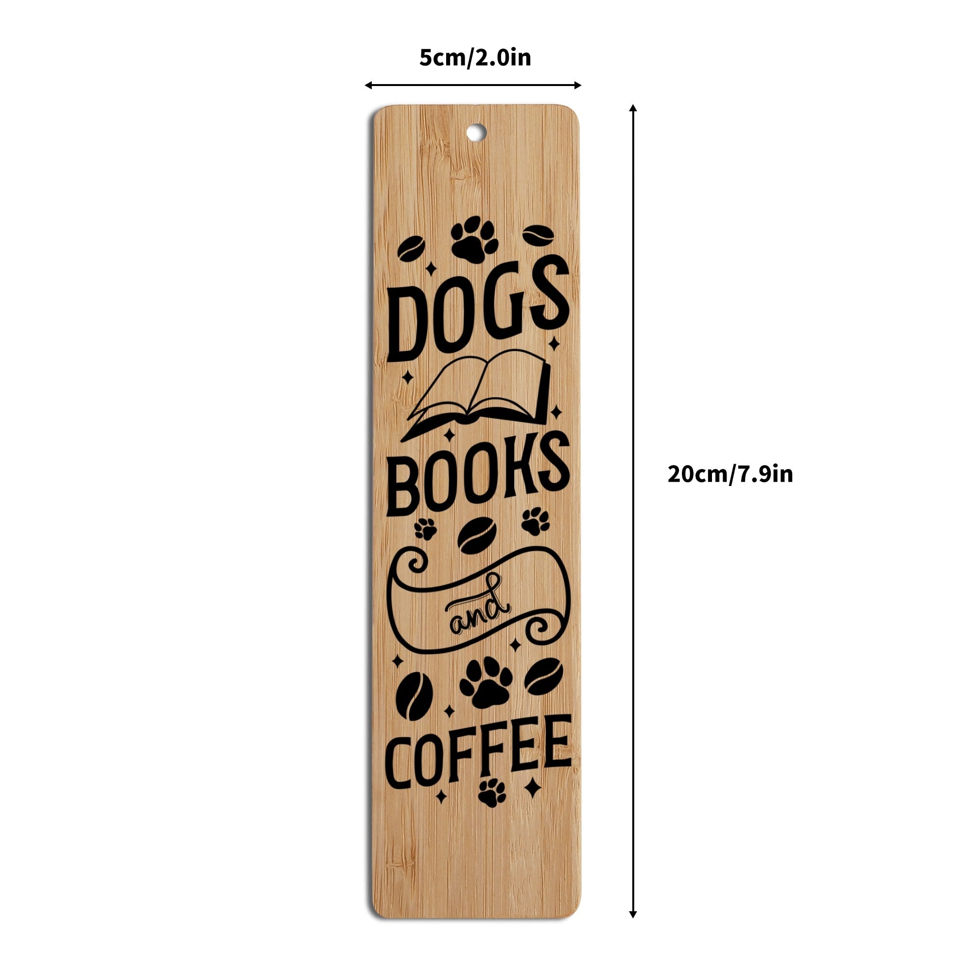 Dogs Books And Coffee Wood Bookmarks
