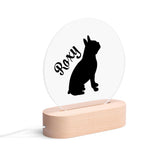 Personalised Acrylic Round Lamp Night Light Home Decor - Dog Name with Boston Terrier Silhouette