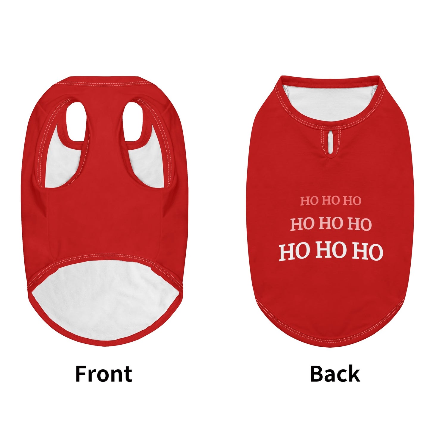 Red holiday Dog Shirt - Ho Ho Ho