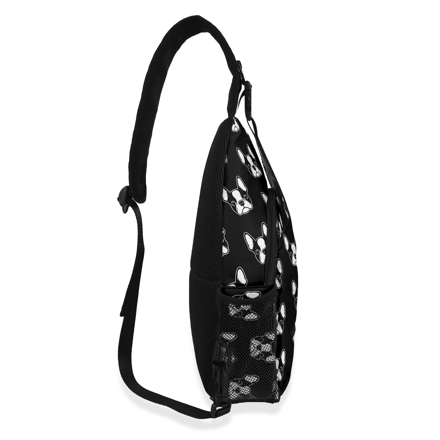 Bostie Faces Chest Crossbody Bag with Adjustable Strap