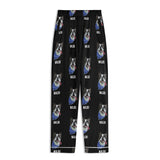 Custom Dog Portrait Unisex Long Sleeve Adult Nightwear Pajama Set Using Dog Photo and Name