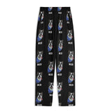 Custom Dog Portrait Unisex Long Sleeve Adult Nightwear Pajama Set Using Dog Photo and Name